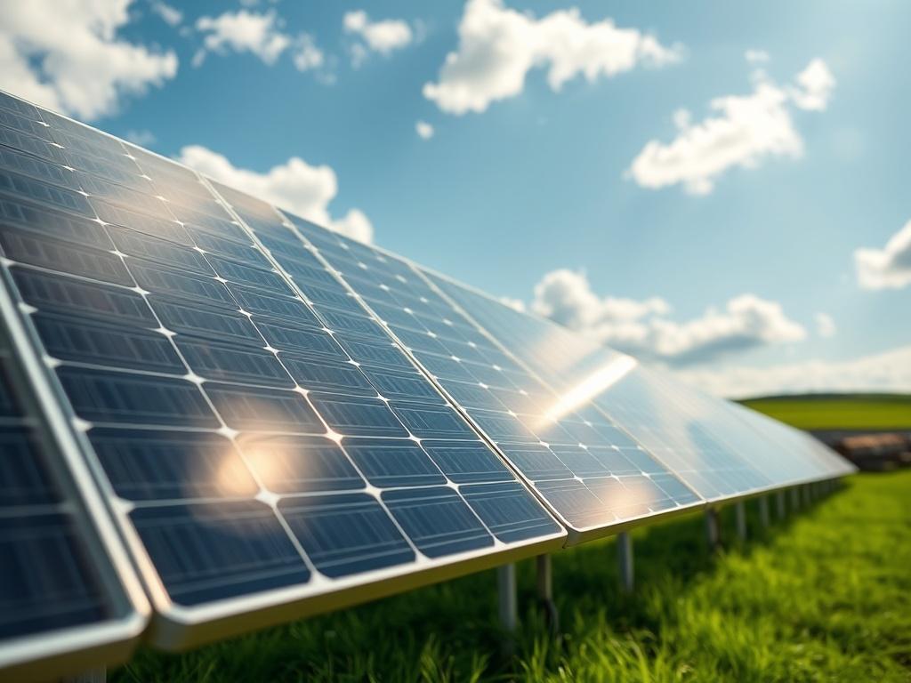 Solar panels in daylight